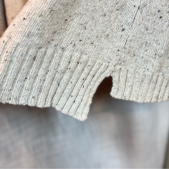 J. Jill Long Sleeve Mock Neck Textured Marled Oatmeal Sweater Size L Cotton Wool - Picture 10 of 13